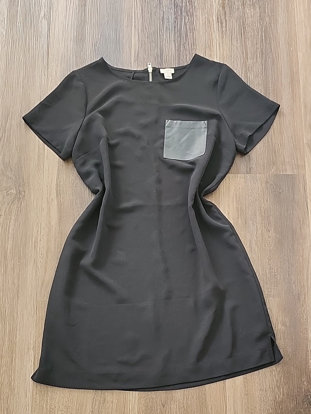 J. Crew Black Short Sleeve Shift Dress with Pocket